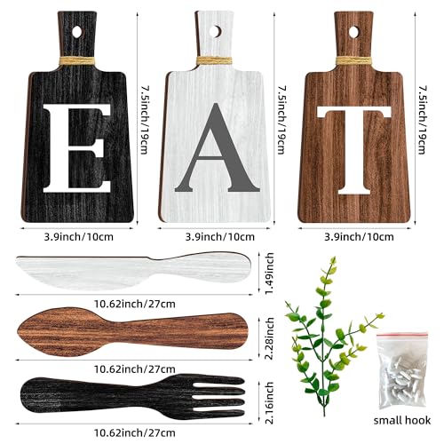 6-Piece Rustic Farmhouse Kitchen Wall Decor Wooden Hanging Sign Set