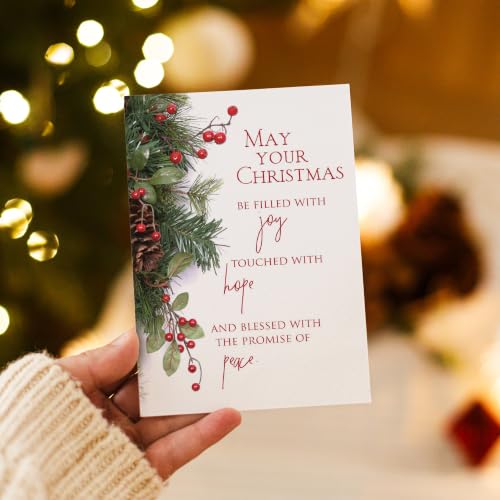 Christmas Blessings KJV Holiday Greeting Cards, 24 Count with Envelopes