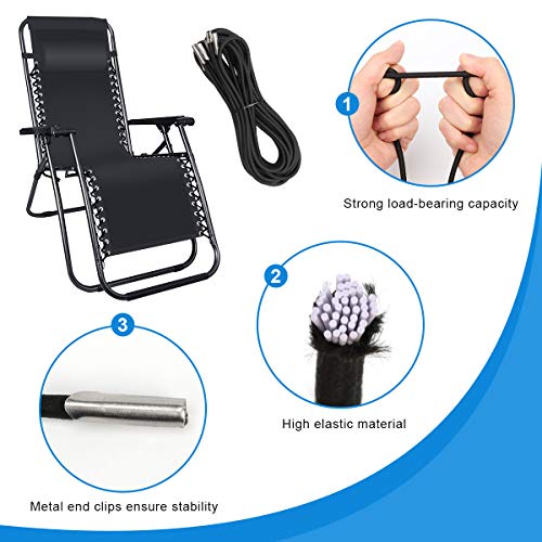 Universal Zero Gravity Chair Replacement Cords - 4-Pack Elastic Repair Kit