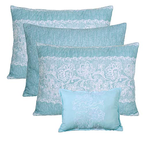 Quilted Microfiber Daybed Cover Set with Shams & Pillow, Teal