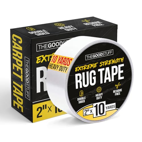 Double-Sided Carpet Tape 2" x 10yd - Heavy-Duty Non-Slip Rug Gripper