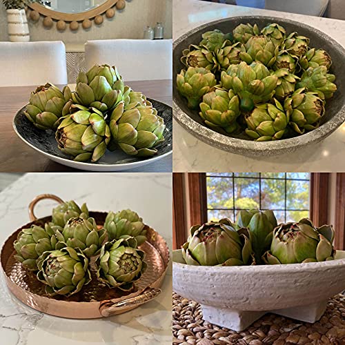 Large Artificial Artichokes - 6-Pack Lifelike Faux Vegetables for Decor