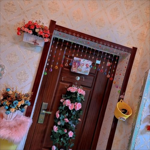 Multicolor Crystal Beaded Curtain, Rainbow Acrylic Room Divider (20 Strings)