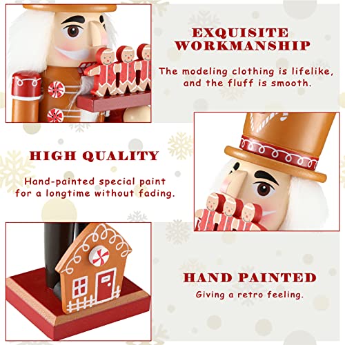 15-Inch Wooden Gingerbread Man Christmas Nutcracker Tabletop Decor