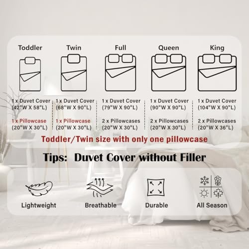 Castle Fairy Highland Cattle Bedding Set Queen Brown Beige – Duvet Cover 90x90 with Pillowcases, Zipper & Ties