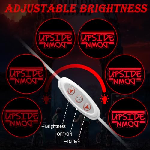 Upside Down Red Neon Sign 13.78x7.52 in - Dimmable Wall Décor by MissAudrey (Red-Upside Down)