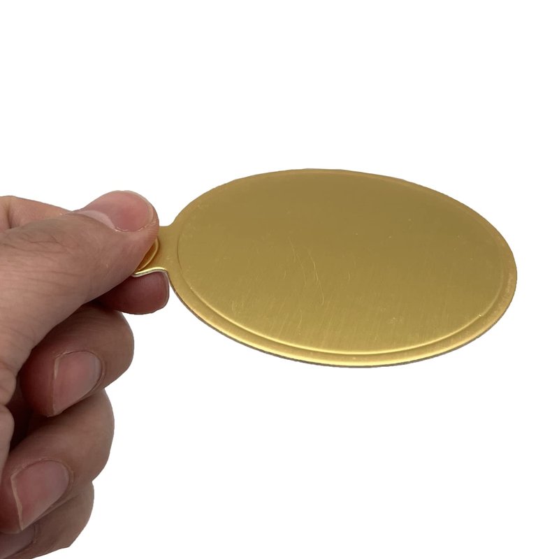 200pcs Mini Cake Boards, 3.1" Mini Round Cardboard, Mousse Cupcake Base for Cake Dessert, Golden