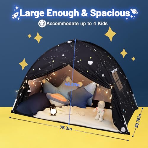 Large Kids Teepee Play Tent - Indoor Dome Playhouse for Boys and Girls