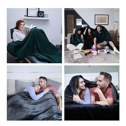 Oversized Fleece Blanket 120x120 Inches - Soft & Cozy Giant Throw