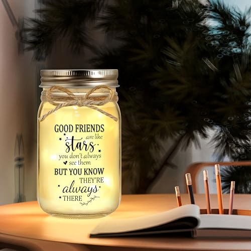 Friendship Decorative Glass Jar with LED String Lights Gift for Friends
