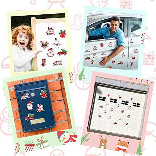 Flutesan 16-Piece Christmas Refrigerator Magnets Set with Santa, Snowman & Truck