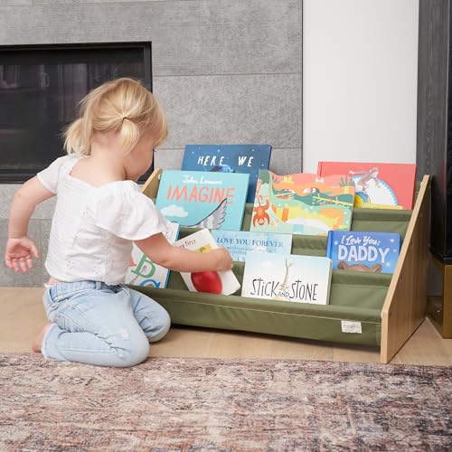 Wooden Kids Bookshelf - Montessori Nursery Book Storage for Playroom