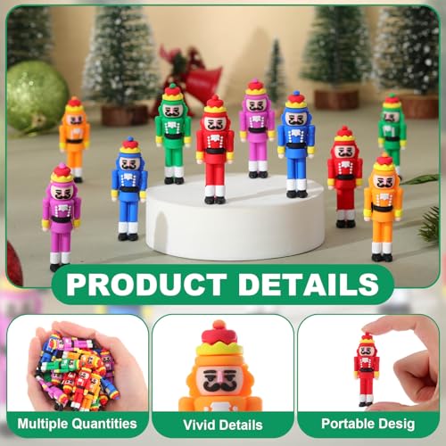Mini Nutcracker Soldier Figures (25-Pack) - 2" Colorful Christmas Ornaments