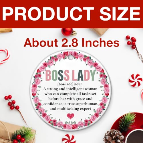 Thank You Boss Lady Ornament - Multi-Color Ceramic Christmas Keepsake Plaque