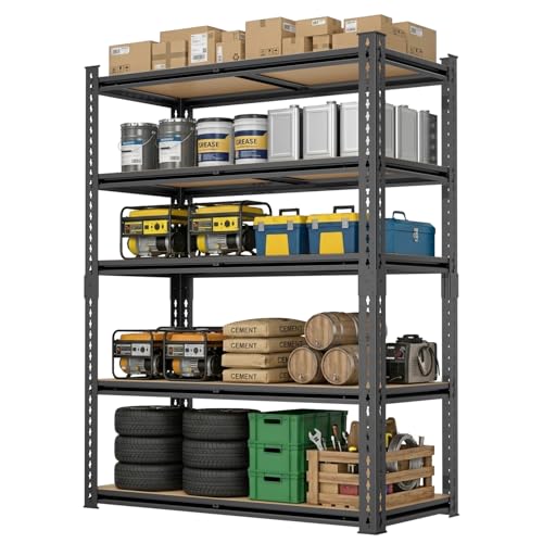 5-Tier Heavy Duty Garage Shelving 72-Inch Metal Storage Rack