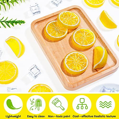 42 Pcs Artificial Lemon Slice and Ice Cube Decor Set