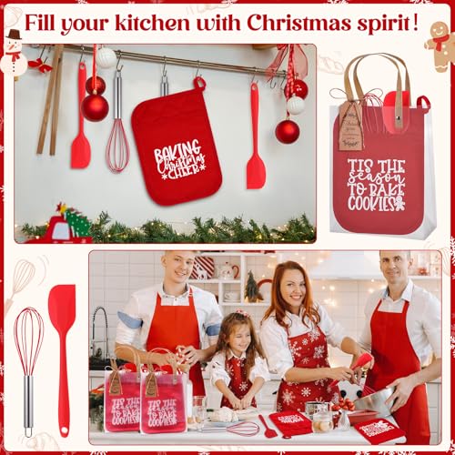 Christmas Baking Gift Set with Oven Mitts, Spatulas, Whisks & Holiday Accessories