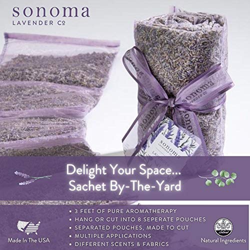 Natural Dried Lavender Sachet Strip - 8-Pocket Hanging Air Freshener