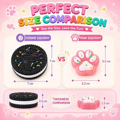 10-Piece Cat Paw and Cookie Squishy Toy Set for Stress Relief
