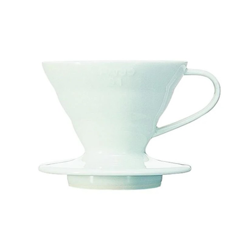 Hario V60 Ceramic Coffee Dripper Pour Over Cone Coffee Maker Size 01, White