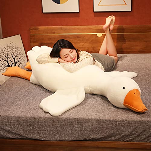 Giant White Goose Plush Pillow, 63-Inch Soft Stuffed Animal Body Pillow