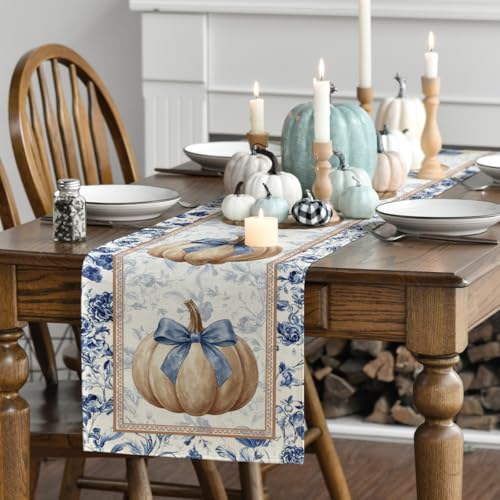 Artoid Mode 13x72 Inch Fall Table Runner Beige Polyester Home Decor