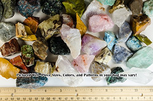 Natural Madagascar Rough Stone Mix, 3 Pounds Bulk Raw Crystals for Tumbling