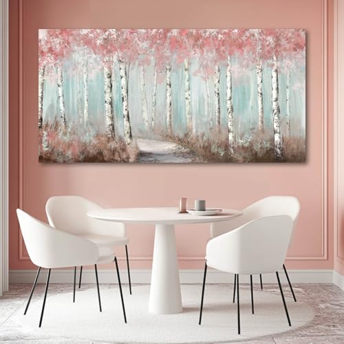 Large Botanical Canvas Wall Art 24x48 Inch Framed Winter Forest Print