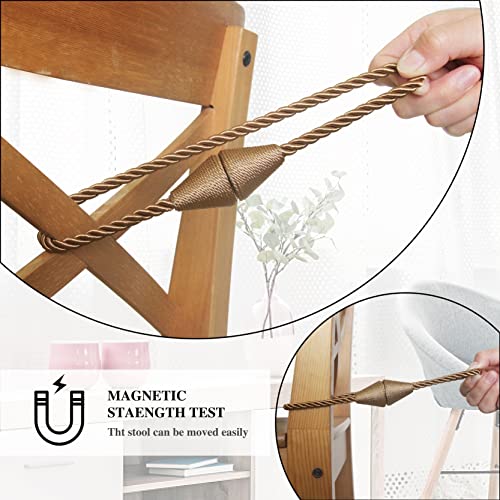 Magnetic Curtain Tiebacks - 2 Pack Decorative Braided Rope Holdbacks