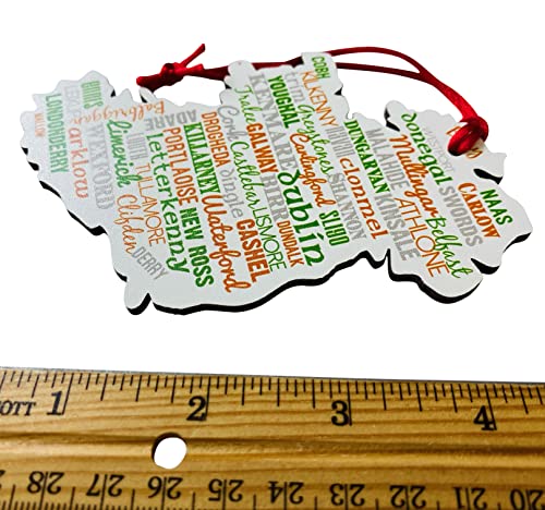 Ireland Ornament – Wooden Christmas Tree Decor with Irish Town Names, 4"