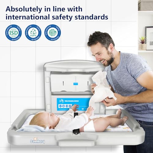 Wall Mounted Baby Changing Station - Heavy Duty Foldable Diaper Table