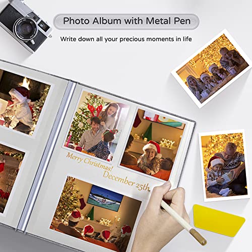 Self-Adhesive Photo Album Linen Scrapbook Memory Book for 4x6 5x7 8x10 Photos