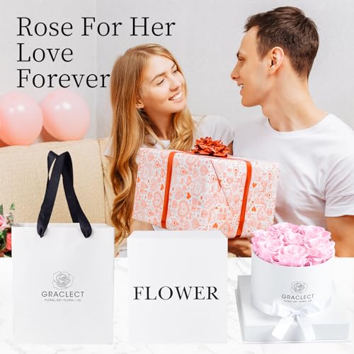 Preserved Pink Roses in a Box - Real Eternal Flowers Gift Set