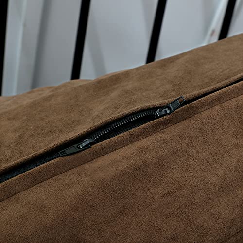 Soft Micro Suede Futon Cover with 3-Sided Zipper - Chocolate Brown