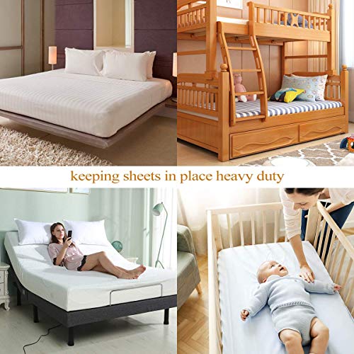Adjustable Bed Sheet Suspenders Clips for Twin to King Sizes