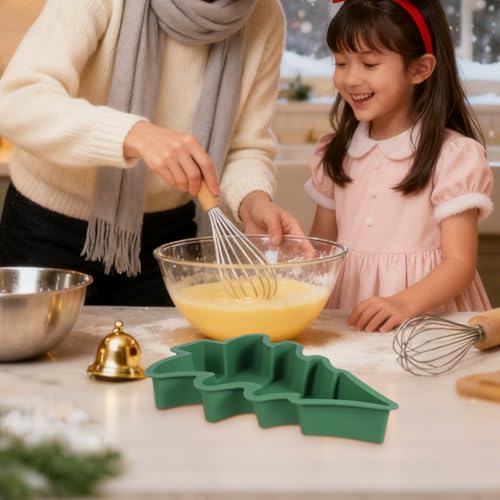 Operitacx Christmas Tree Cake Mold – Non-Stick Silicone Pan for Holiday Baking