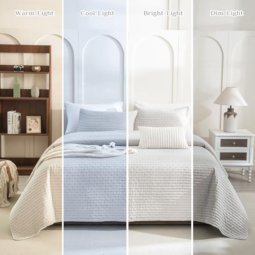 CozyTide Oversized King Quilt Set - 3-Piece Stone-Washed Cotton Bedspread