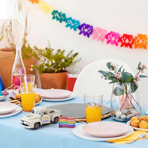 Rustic Rainbow Truck Tabletop Decor - 5.7 Inch Metal Farmhouse Pride Accent