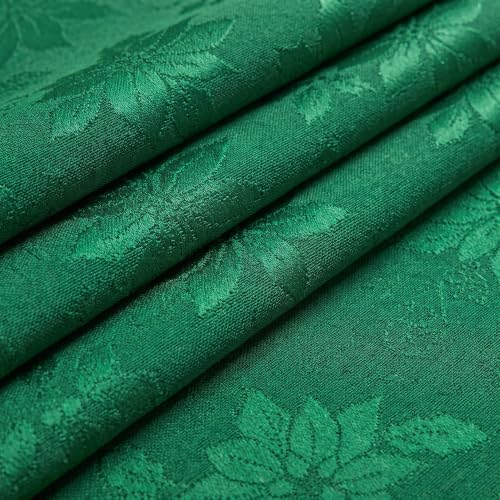 Horaldaily Green Jacquard Round Tablecloth 60x60 Inches for Christmas & Holiday Dining
