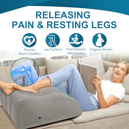 Inflatable Leg Elevation Wedge Pillow - Portable Support for Sleeping & Recovery