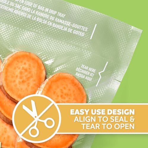Quart Pre-Cut Vacuum Seal Food Storage Bags, Easy-Tear (43 Pack)