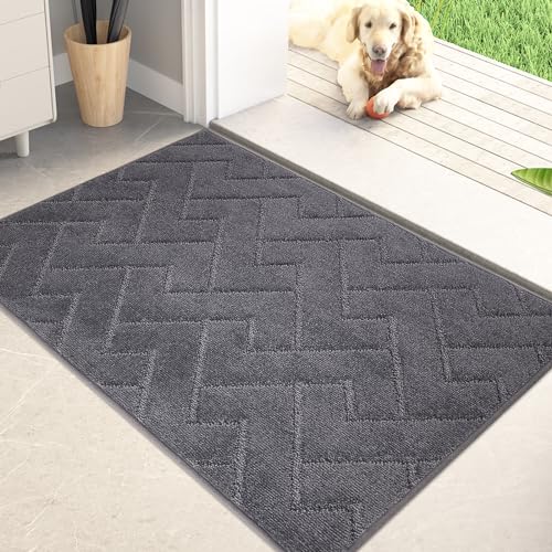 Indoor Dirt Trapping Door Mat - Non-Slip Washable Entryway Rug (20" x 31.5")