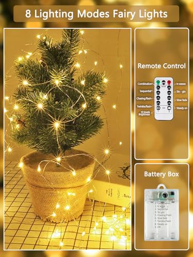 YIQU 3 Pack 78ft 240 LED Battery Operated Fairy Lights with Remote