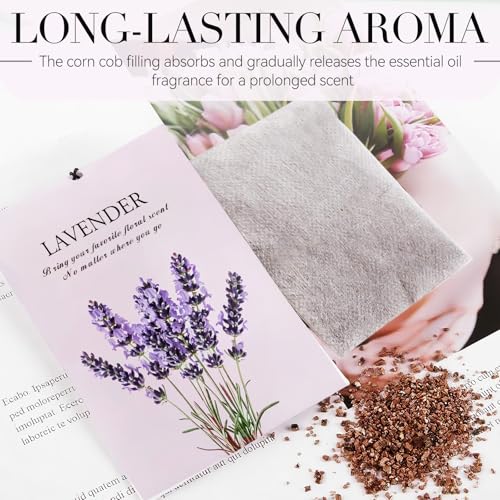 Lavender Scented Sachet Bags for Drawers and Closets - 12 Pack
