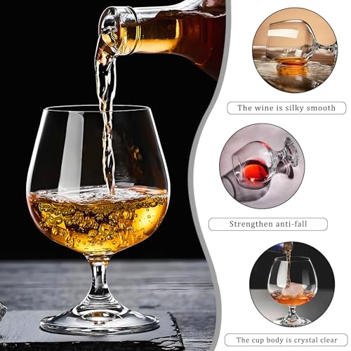 DOTUHAO 2 Pack Cognac Glasses - 11.5 Oz Brandy Snifter Set for Whiskey & Spirits