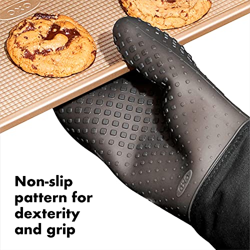 13-Inch Silicone Oven Mitt - Heat-Resistant Non-Slip Kitchen Glove