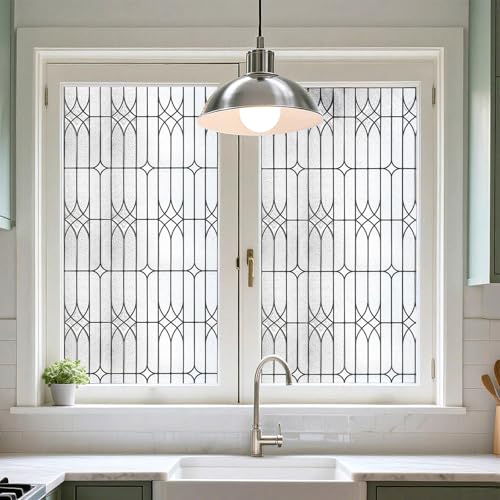 Dusseldorf Window Privacy Film - Decorative Static Cling, 17.5" x 78.7"
