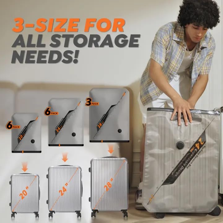 Vacbird Rechargeable Wireless Vacuum Compression Storage Bags Set