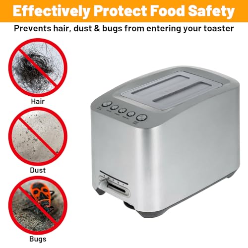 Silicone Toaster Cover for 2-Slice Toaster - Dust Protector Lid, Gray