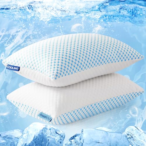 Cooling Queen Size Pillows Set of 2 | Adjustable Shredded Memory Foam